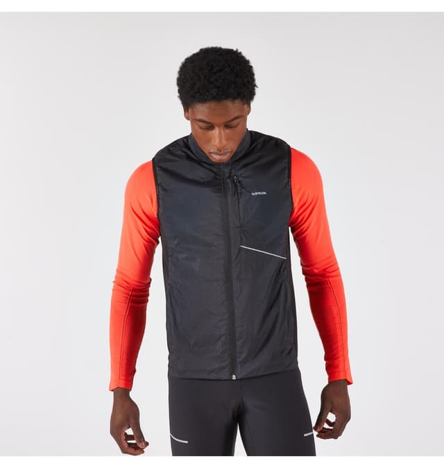 جلیقه دویدن مردانه Decathlon مشکی مدل Kiprun SL 500 Warm جلیقه دویدن مردانه Decathlon مشکی مدل Kiprun SL 500 Warm