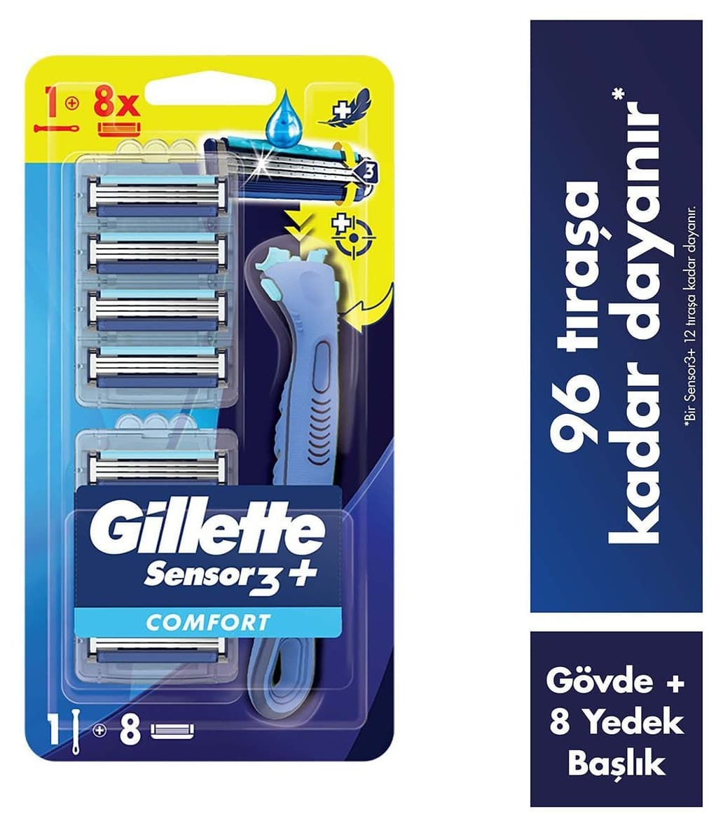 خودتراش Gillette Sensor3+ Comfort با 8 تیغ یدک خودتراش Gillette Sensor3+ Comfort با 8 تیغ یدک