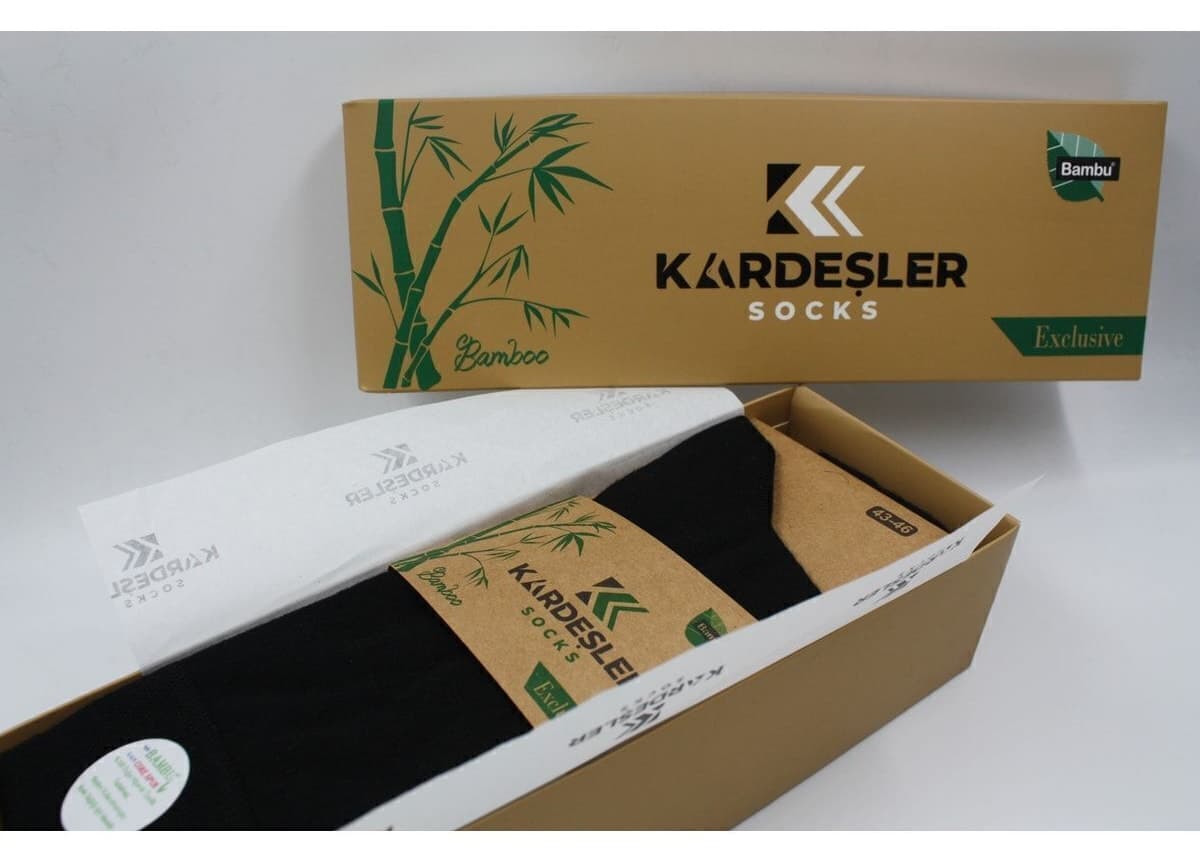 جوراب مردانه KARDEŞLER ÇORAP بامبو سوکت بلند مشکی بدون درز 6 عددی جوراب مردانه KARDEŞLER ÇORAP بامبو سوکت بلند مشکی بدون درز 6 عددی