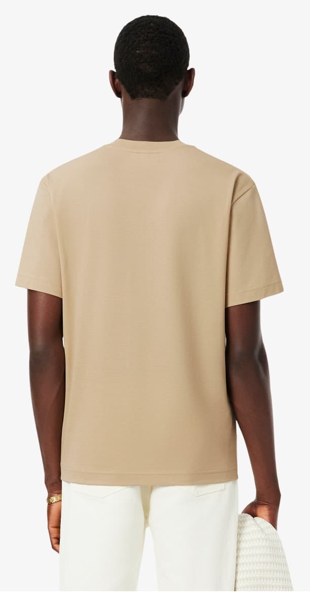 تیشرت مردانه Lacoste فیت کلاسیک یقه گرد بژ تیشرت مردانه Lacoste فیت کلاسیک یقه گرد بژ