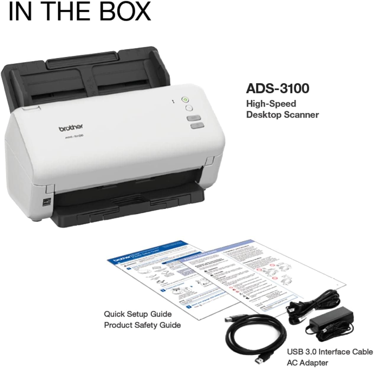 اسکنر اسناد Brother رومیزی دوطرفه A4 پرسرعت مدل ADS-3100 سفید اسکنر اسناد Brother رومیزی دوطرفه A4 پرسرعت مدل ADS-3100 سفید