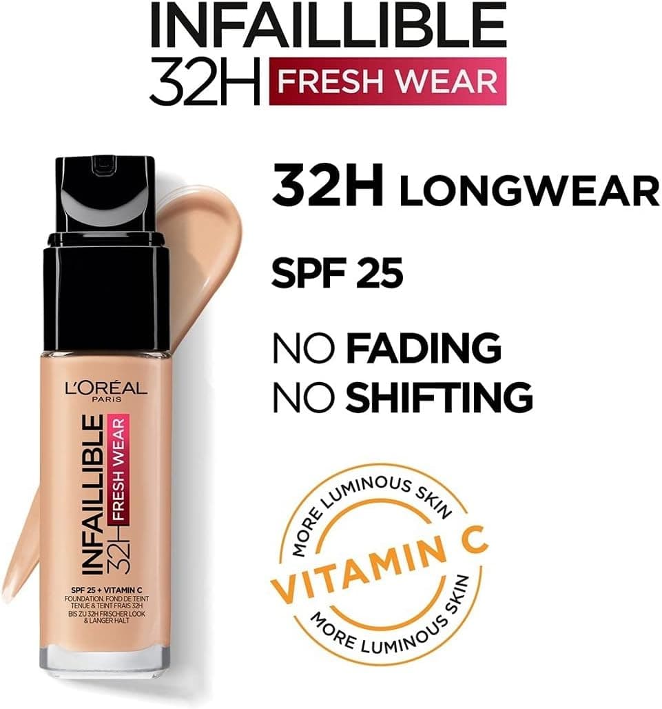 فاندیشن L'Oreal Paris Infaillible 32H رنگ 140 بژ طلایی 30 ml فاندیشن L'Oreal Paris Infaillible 32H رنگ 140 بژ طلایی 30 ml