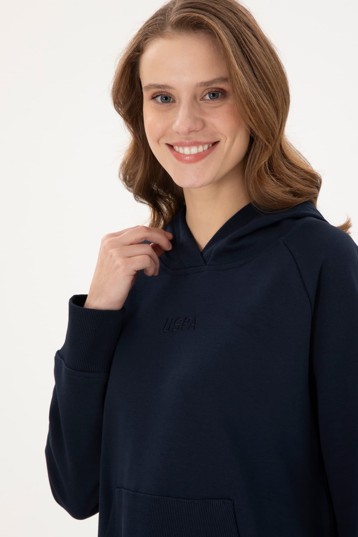سویشرت کلاهدار زنانه U.S. Polo Assn. سرمهای مدل 50296944-VR033 سویشرت کلاهدار زنانه U.S. Polo Assn. سرمهای مدل 50296944-VR033
