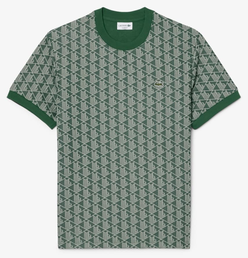 تیشرت مردانه Lacoste یقه گرد فیت کلاسیک مونوگرام سبز تیره تیشرت مردانه Lacoste یقه گرد فیت کلاسیک مونوگرام سبز تیره