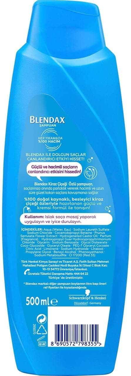 شامپو BLENDAX با عصاره شکوفه گیلاس برای درخشش و نرمی فوری 500 ml شامپو BLENDAX با عصاره شکوفه گیلاس برای درخشش و نرمی فوری 500 ml
