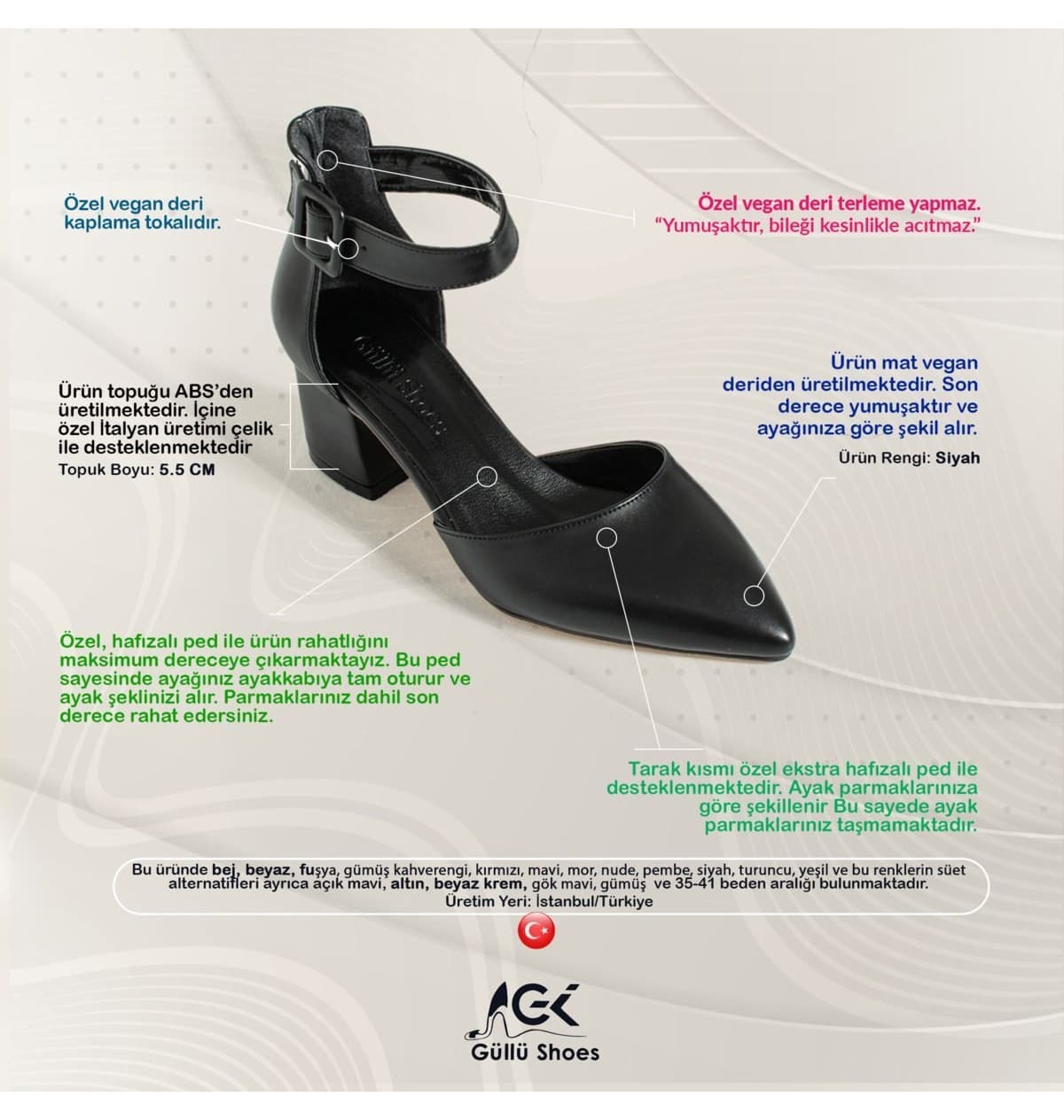 کفش مجلسی عروس زنانه Güllü Shoes مشکی پاشنه کلفت 5.5cm کفش مجلسی عروس زنانه Güllü Shoes مشکی پاشنه کلفت 5.5cm