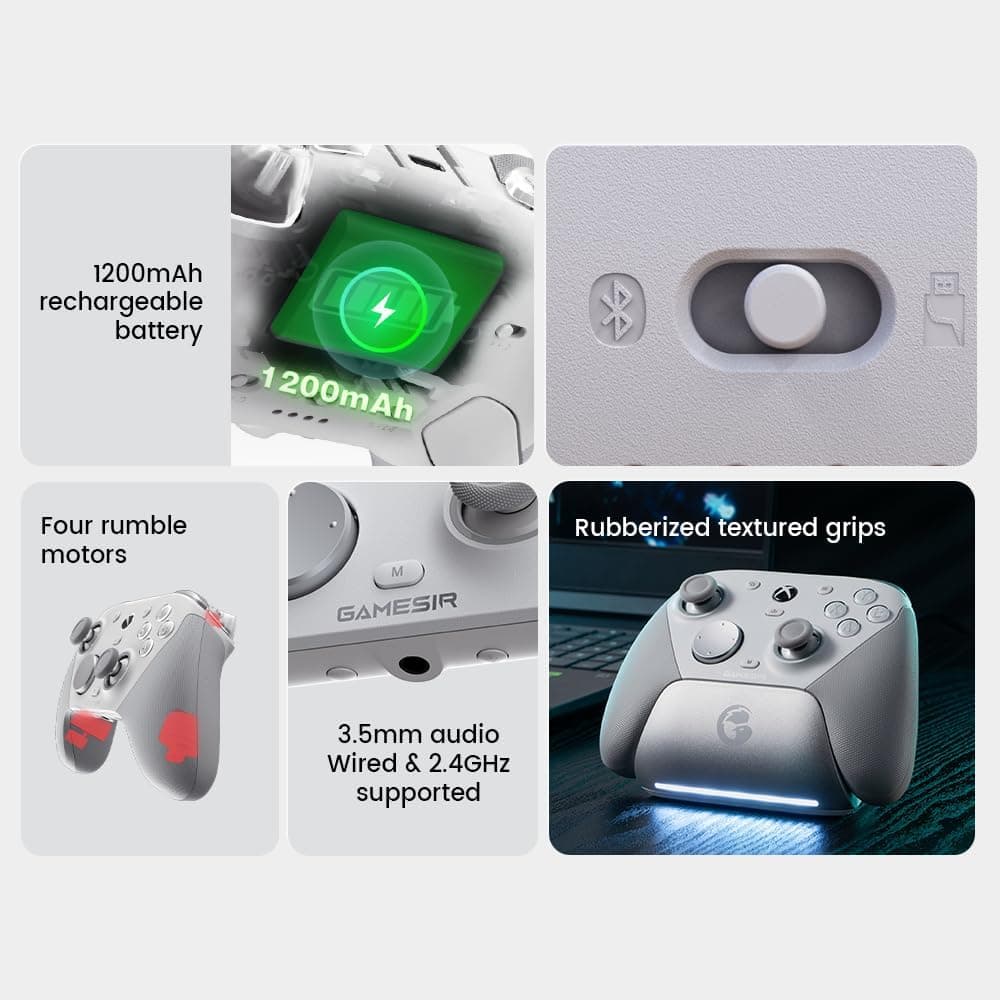 دسته بازی سیمی/بیسیم GameSir G7 Pro برای Xbox Series X|S، Xbox One، PC و Android، سفید دسته بازی سیمی/بیسیم GameSir G7 Pro برای Xbox Series X|S، Xbox One، PC و Android، سفید