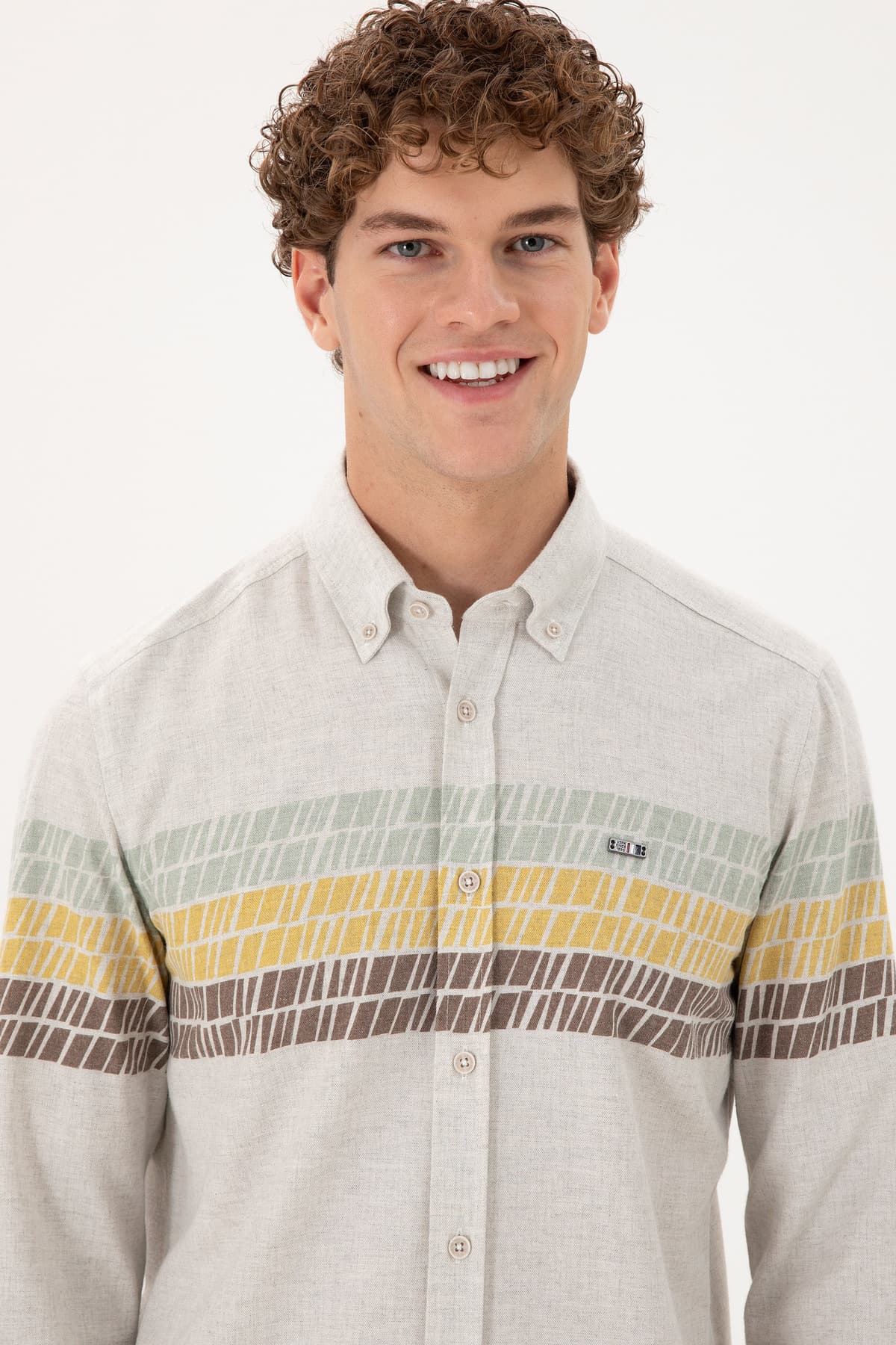 پیراهن آستینبلند مردانه U.S. Polo Assn. کرم روشن مدل 50296600-VR019 پیراهن آستینبلند مردانه U.S. Polo Assn. کرم روشن مدل 50296600-VR019