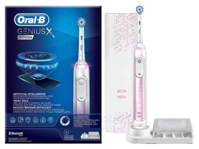 مسواک برقی Oral-B مجهز به هوش مصنوعی مدل Genius X 20000 N صورتی رژگونهای مسواک برقی Oral-B مجهز به هوش مصنوعی مدل Genius X 20000 N صورتی رژگونهای