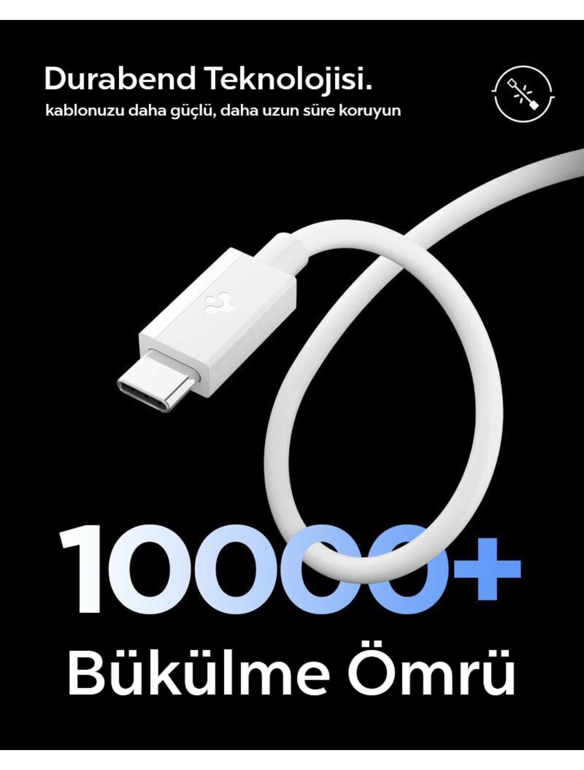 کابل Spigen USB-C به USB-C ۱ متری 60W سفید مدل ACA08717 کابل Spigen USB-C به USB-C ۱ متری 60W سفید مدل ACA08717