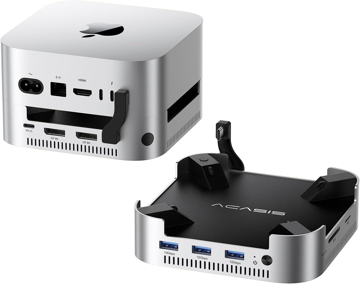 داک و استند Mac mini ACASIS با محفظه دوتایی NVMe 40Gbps داک و استند Mac mini ACASIS با محفظه دوتایی NVMe 40Gbps