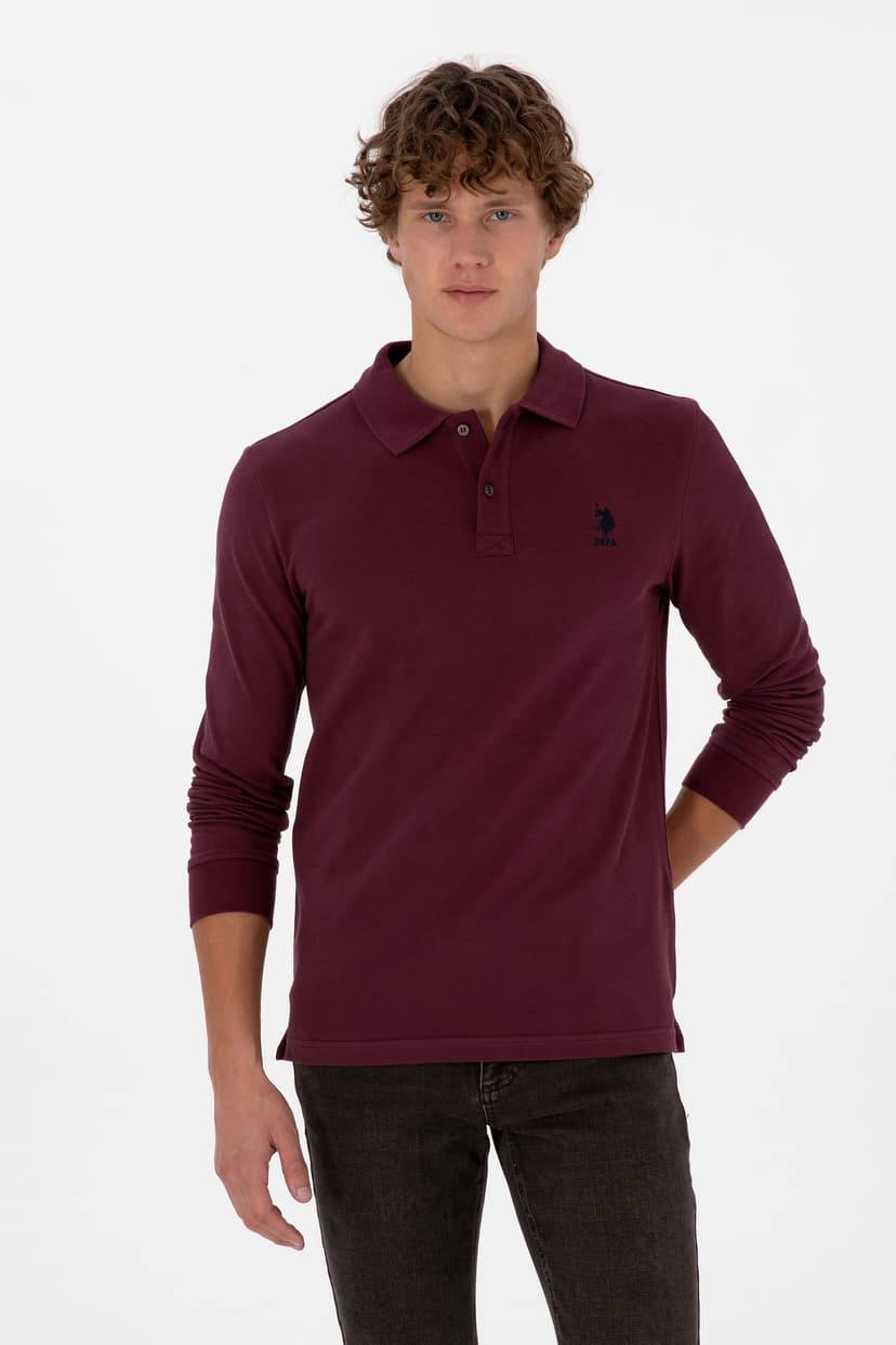 سوئیشرت مردانه U.S. Polo Assn. فیت معمولی یقه پولو بوردو تیره مدل 50307757-VR177 سوئیشرت مردانه U.S. Polo Assn. فیت معمولی یقه پولو بوردو تیره مدل 50307757-VR177