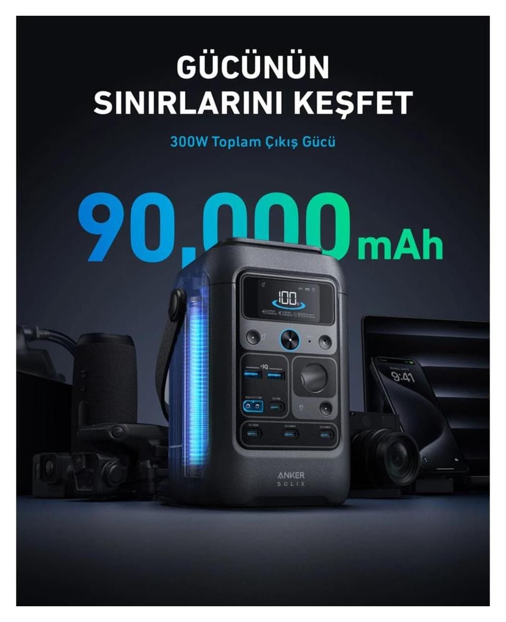 منبع تغذیه قابل حمل Anker SOLIX C300X DC 288Wh 300W منبع تغذیه قابل حمل Anker SOLIX C300X DC 288Wh 300W