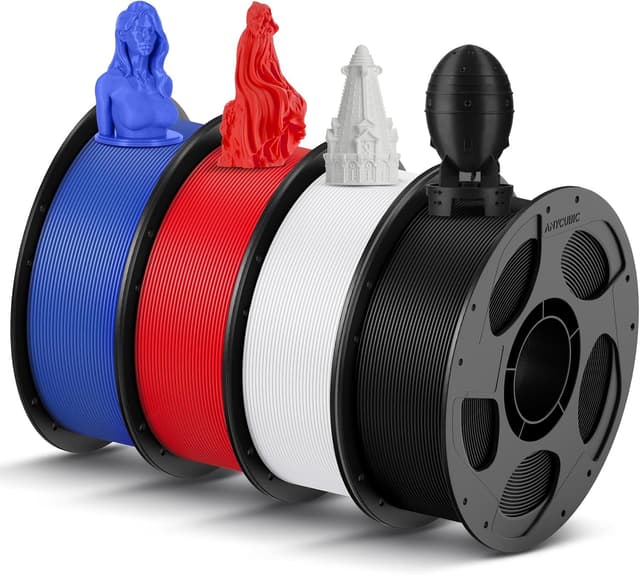 فیلامنت پرینتر سه بعدی ANYCUBIC پرسرعت 4 kg مشکی مرواریدی، آبی رنگینکمانی، قرمز و سفید براق فیلامنت پرینتر سه بعدی ANYCUBIC پرسرعت 4 kg مشکی مرواریدی، آبی رنگینکمانی، قرمز و سفید براق