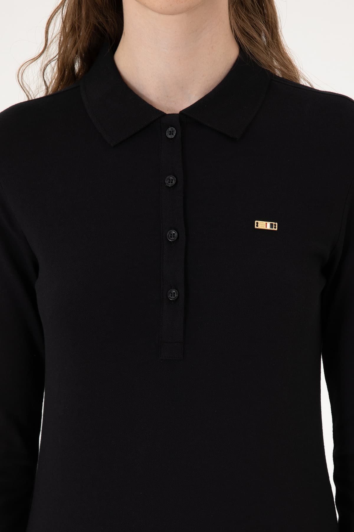 سویشرت زنانه یقه پولو مشکی ساده U.S. Polo Assn. مدل 50313593-VR046 سویشرت زنانه یقه پولو مشکی ساده U.S. Polo Assn. مدل 50313593-VR046