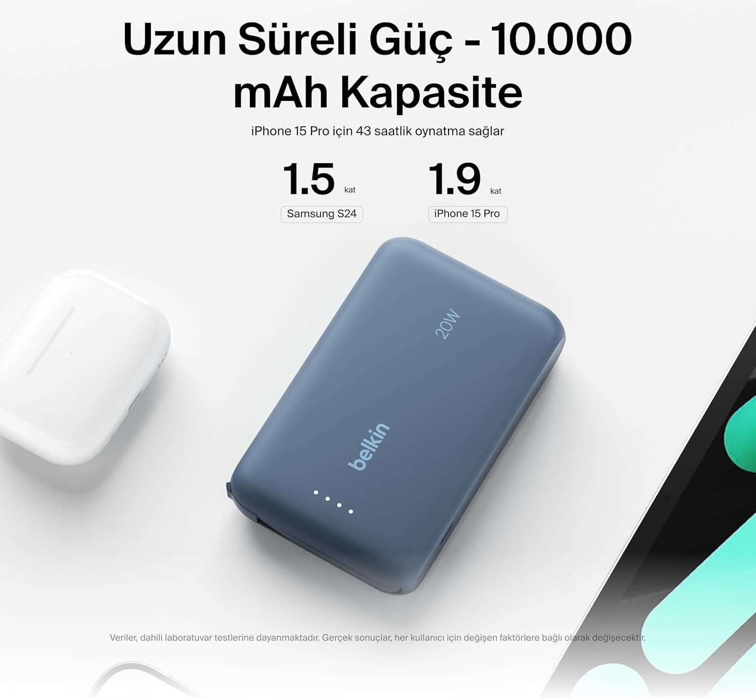 پاوربانک Belkin مدل BoostCharge با کابل داخلی 10K و PD 20W پاوربانک Belkin مدل BoostCharge با کابل داخلی 10K و PD 20W