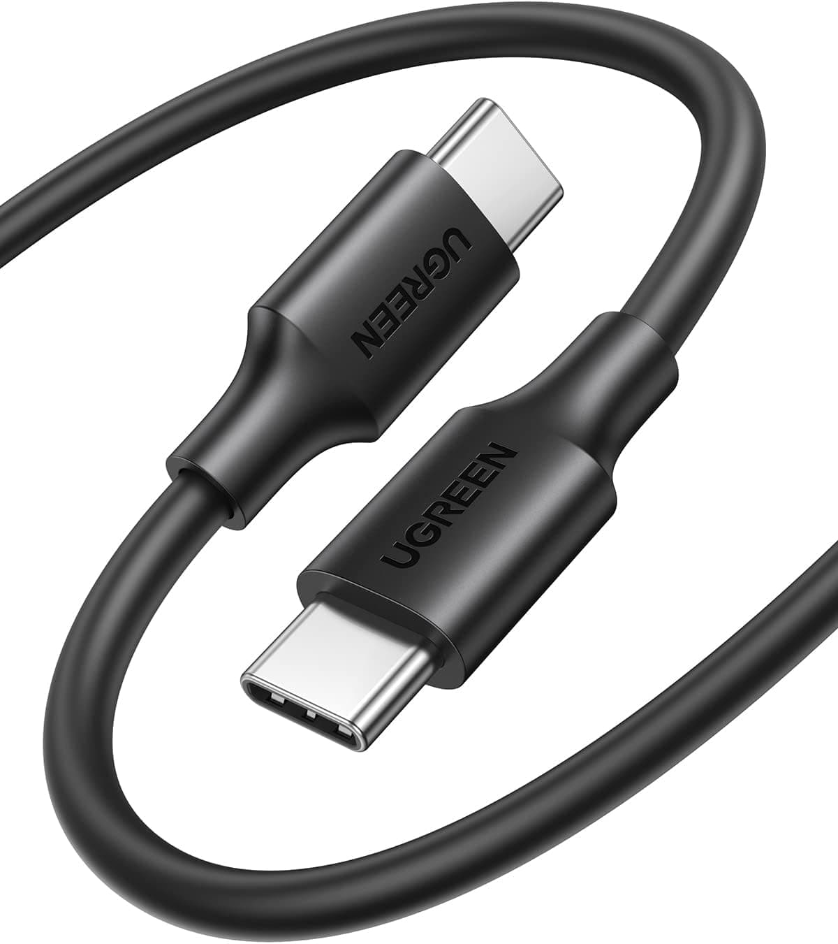 کابل UGREEN USB C به USB C شارژ سریع 60W 1M مشکی PVC کابل UGREEN USB C به USB C شارژ سریع 60W 1M مشکی PVC
