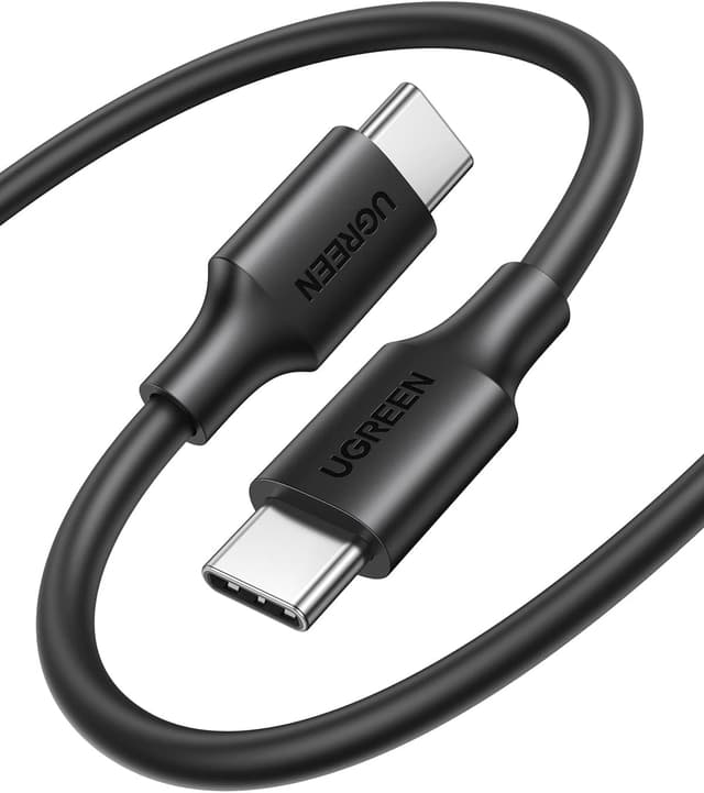 کابل UGREEN USB C به USB C شارژ سریع 60W 1M مشکی PVC کابل UGREEN USB C به USB C شارژ سریع 60W 1M مشکی PVC