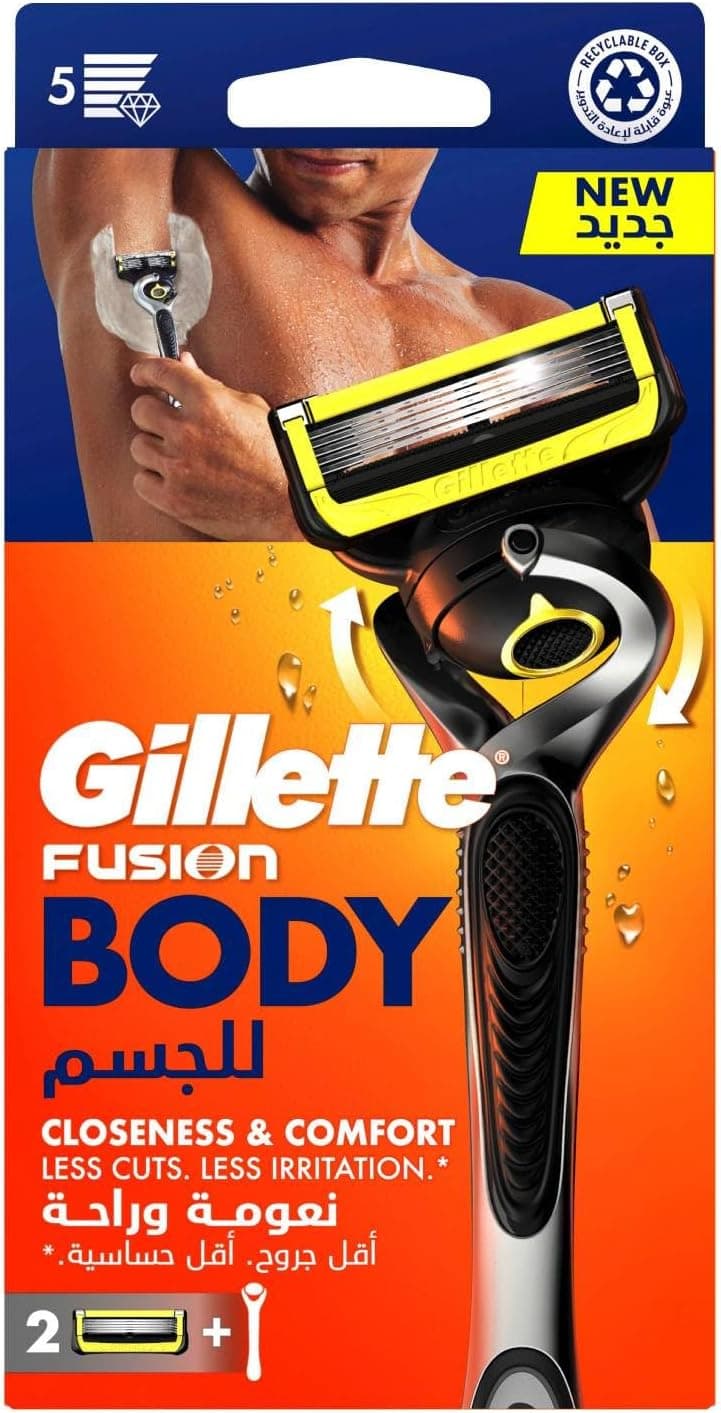 ریشتراش مردانه Gillette Fusion Body با دسته و 2 یدک تیغ ریشتراش مردانه Gillette Fusion Body با دسته و 2 یدک تیغ
