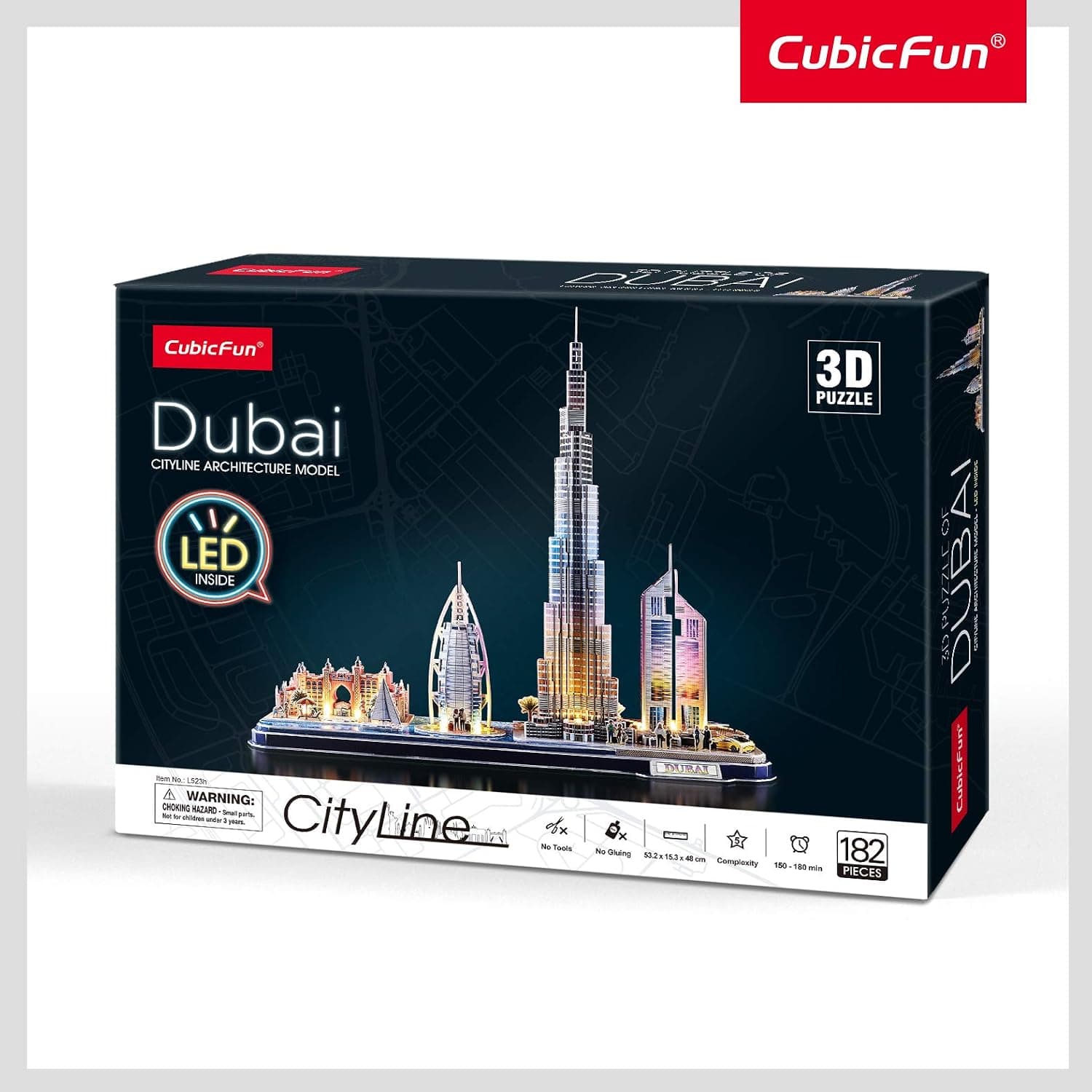 پازل سهبعدی CubicFun City Line - Dubai با چراغ LED مدل CUB/L523h پازل سهبعدی CubicFun City Line - Dubai با چراغ LED مدل CUB/L523h