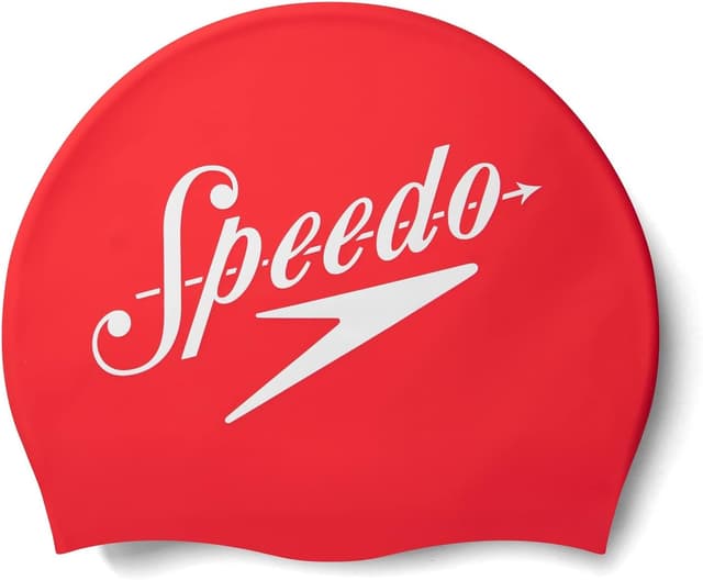 کلاه شنا یونیسکس Speedo سیلیکونی قرمز با طرح شعار چاپی کلاه شنا یونیسکس Speedo سیلیکونی قرمز با طرح شعار چاپی