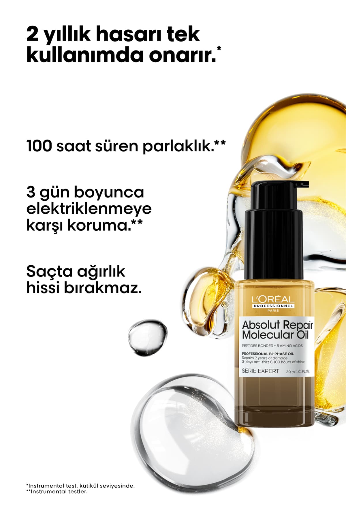 روغن مو حرفهای L'oreal Professionnel Serie Expert Absolut Repair Molecular دو فاز 30 ml روغن مو حرفهای L'oreal Professionnel Serie Expert Absolut Repair Molecular دو فاز 30 ml