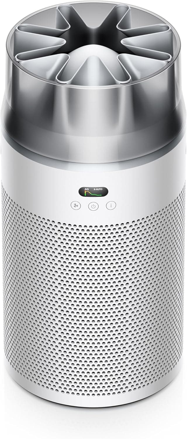دستگاه تصفیه هوای جمعوجور Dyson فوقالعاده کمصدا سفید/نقرهای دستگاه تصفیه هوای جمعوجور Dyson فوقالعاده کمصدا سفید/نقرهای