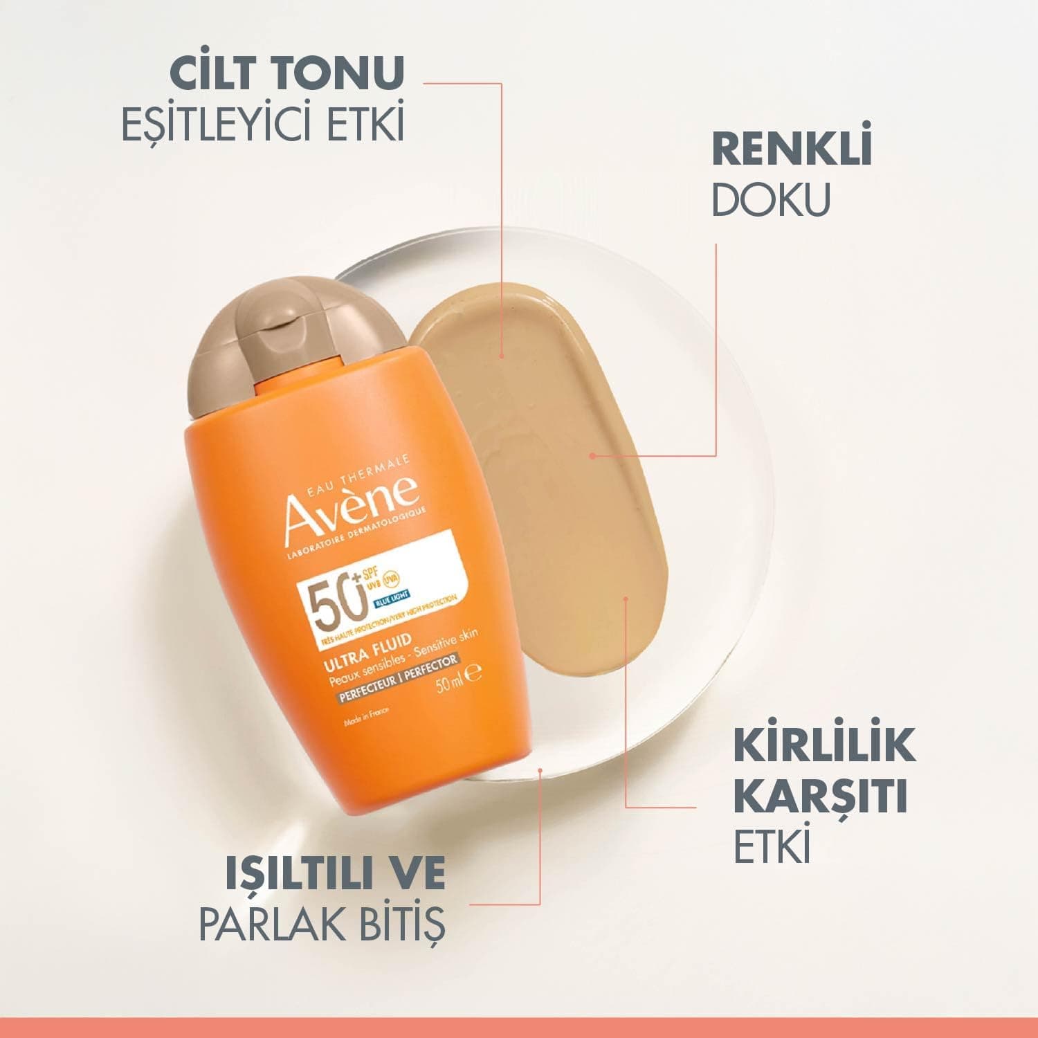 کرم ضدآفتاب رنگی Avene مدل Ultra Fluid Perfector SPF50+ یکدستکننده رنگ پوست نرمال و مختلط 50ml کرم ضدآفتاب رنگی Avene مدل Ultra Fluid Perfector SPF50+ یکدستکننده رنگ پوست نرمال و مختلط 50ml