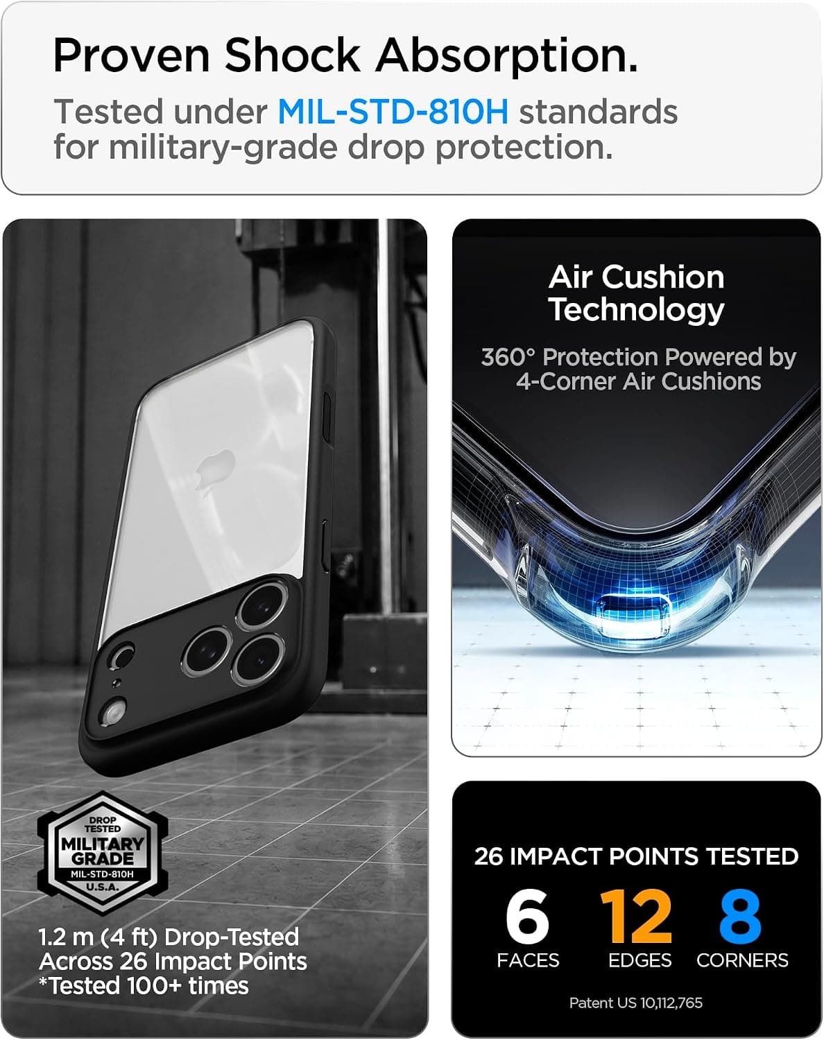 قاب گوشی سازگار با iPhone 18 Pro / 17 Pro Spigen Ultra Hybrid مشکی مات مدل ACS10065 قاب گوشی سازگار با iPhone 18 Pro / 17 Pro Spigen Ultra Hybrid مشکی مات مدل ACS10065