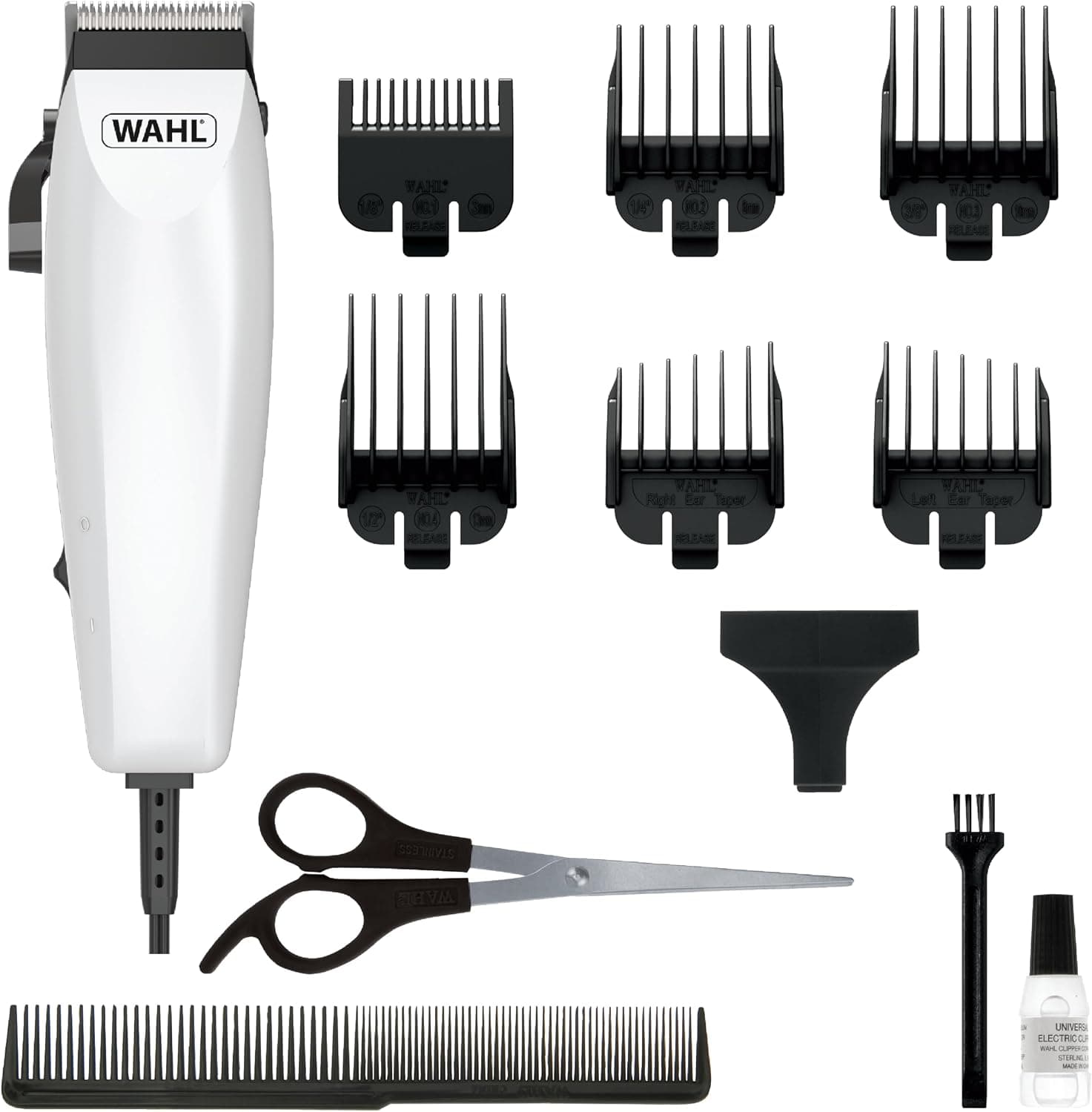 ماشین اصلاح Wahl مدل Easy Cut ۱۱ تکه ۶ شانه راهنما سفید 09314-3327 ماشین اصلاح Wahl مدل Easy Cut ۱۱ تکه ۶ شانه راهنما سفید 09314-3327