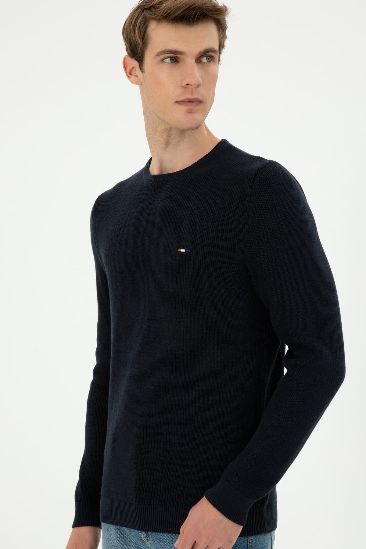 پلیور مردانه U.S. Polo Assn. فیت اسلیم یقه گرد سرمهای مدل 50298282-VR033 پلیور مردانه U.S. Polo Assn. فیت اسلیم یقه گرد سرمهای مدل 50298282-VR033