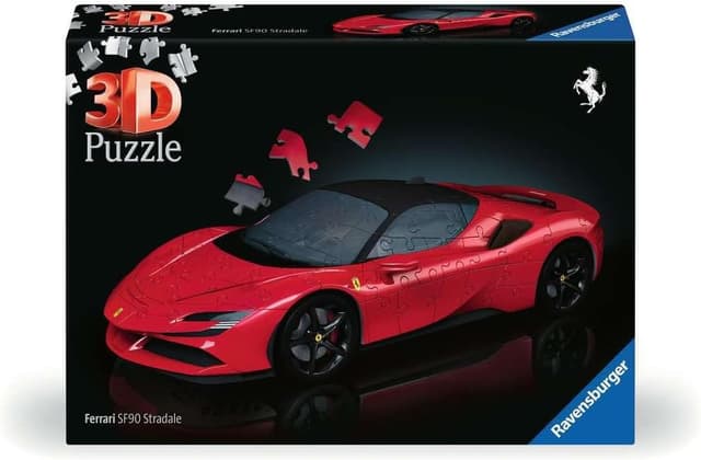 پازل سه بعدی خودرو برای نوجوانان و علاقهمندان خودرو Ravensburger Ferrari SF90 Stradale با فناوری EasyClick، مقیاس 1:18، 108 قطعه و لوازم جانبی مدل 11576-1 پازل سه بعدی خودرو برای نوجوانان و علاقهمندان خودرو Ravensburger Ferrari SF90 Stradale با فناوری EasyClick، مقیاس 1:18، 108 قطعه و لوازم جانبی مدل 11576-1