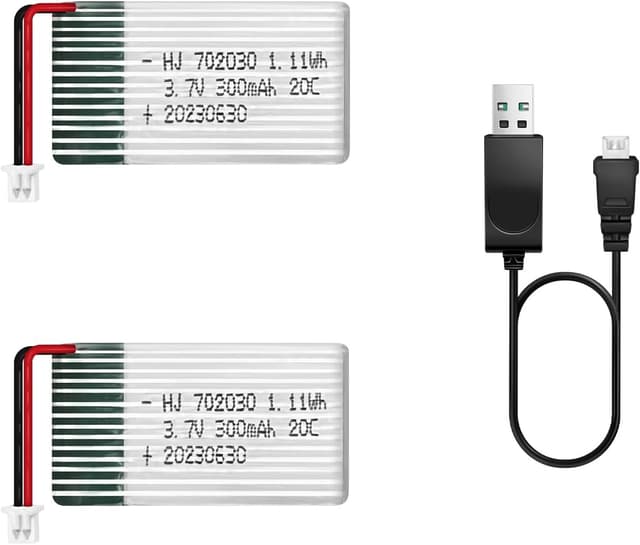 باتری لیتیومی 3.7V 300mAh دوعددی HAWK'S WORK برای اسباببازی و مدل رادیوکنترلی (PH1.25) باتری لیتیومی 3.7V 300mAh دوعددی HAWK'S WORK برای اسباببازی و مدل رادیوکنترلی (PH1.25)