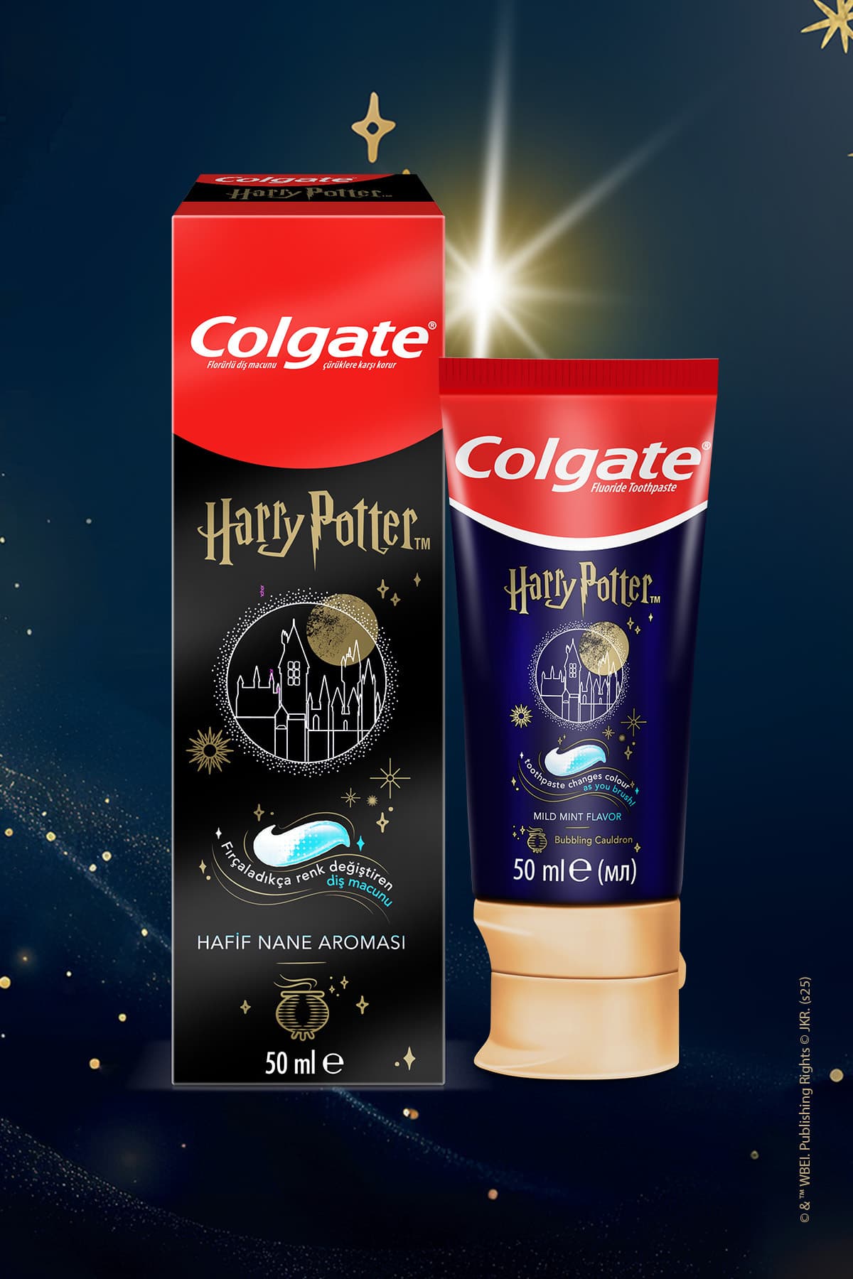 خمیر دندان کودکان Colgate Harry Potter 50 ml همراه مسواک نرم 6+ خمیر دندان کودکان Colgate Harry Potter 50 ml همراه مسواک نرم 6+