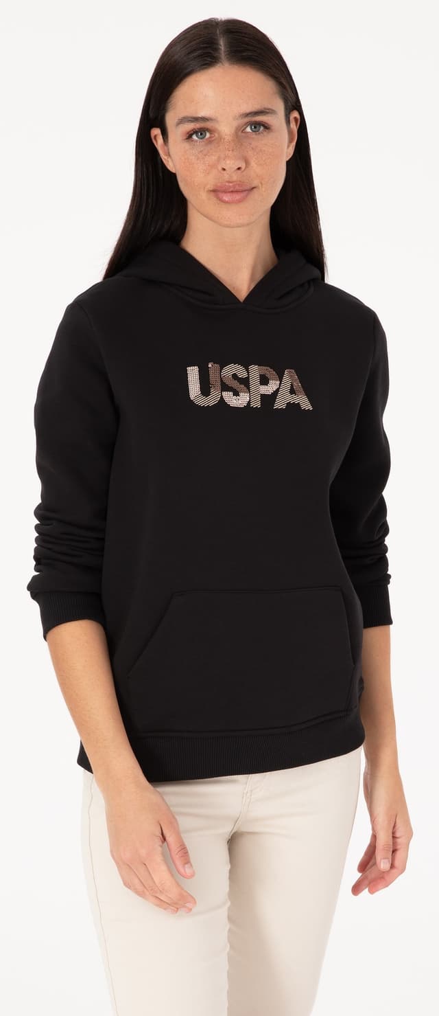 سوئیشرت زنانه U.S. Polo Assn. با کلاه مشکی مدل 50307711-VR046 سوئیشرت زنانه U.S. Polo Assn. با کلاه مشکی مدل 50307711-VR046