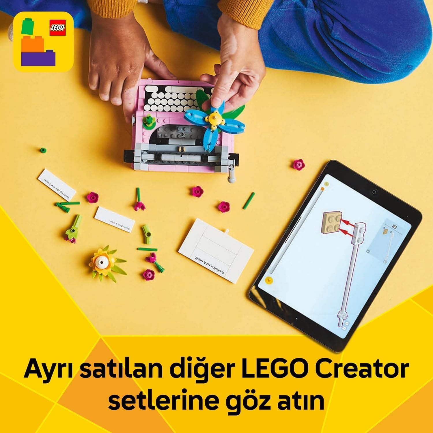 لگو Creator 3 در 1 ماشین تحریر گلدار مدل 31169 لگو Creator 3 در 1 ماشین تحریر گلدار مدل 31169