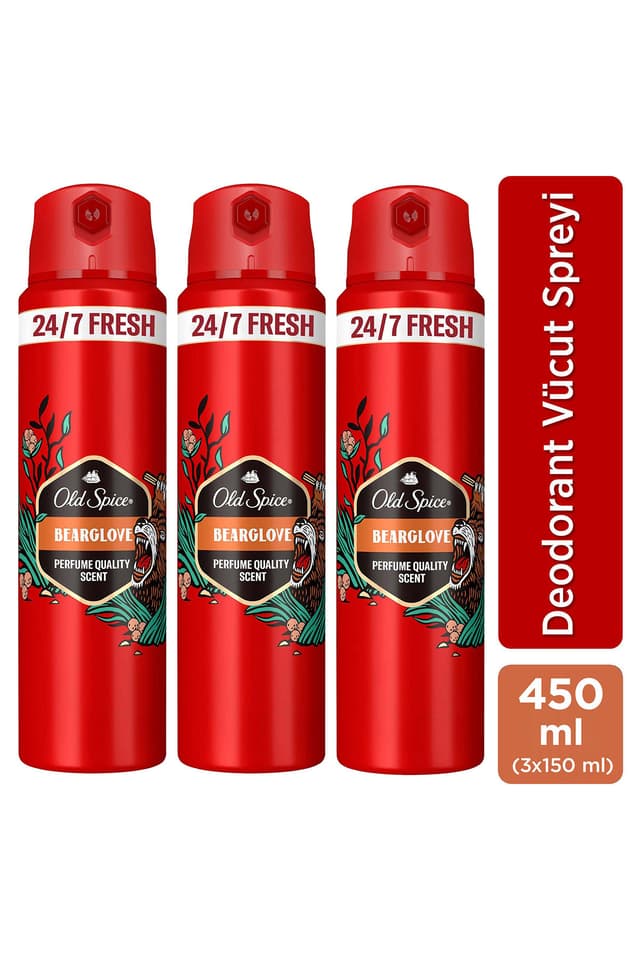 اسپری دئودورانت بدن مردانه Old Spice Bearglove 150 ml x3 اسپری دئودورانت بدن مردانه Old Spice Bearglove 150 ml x3