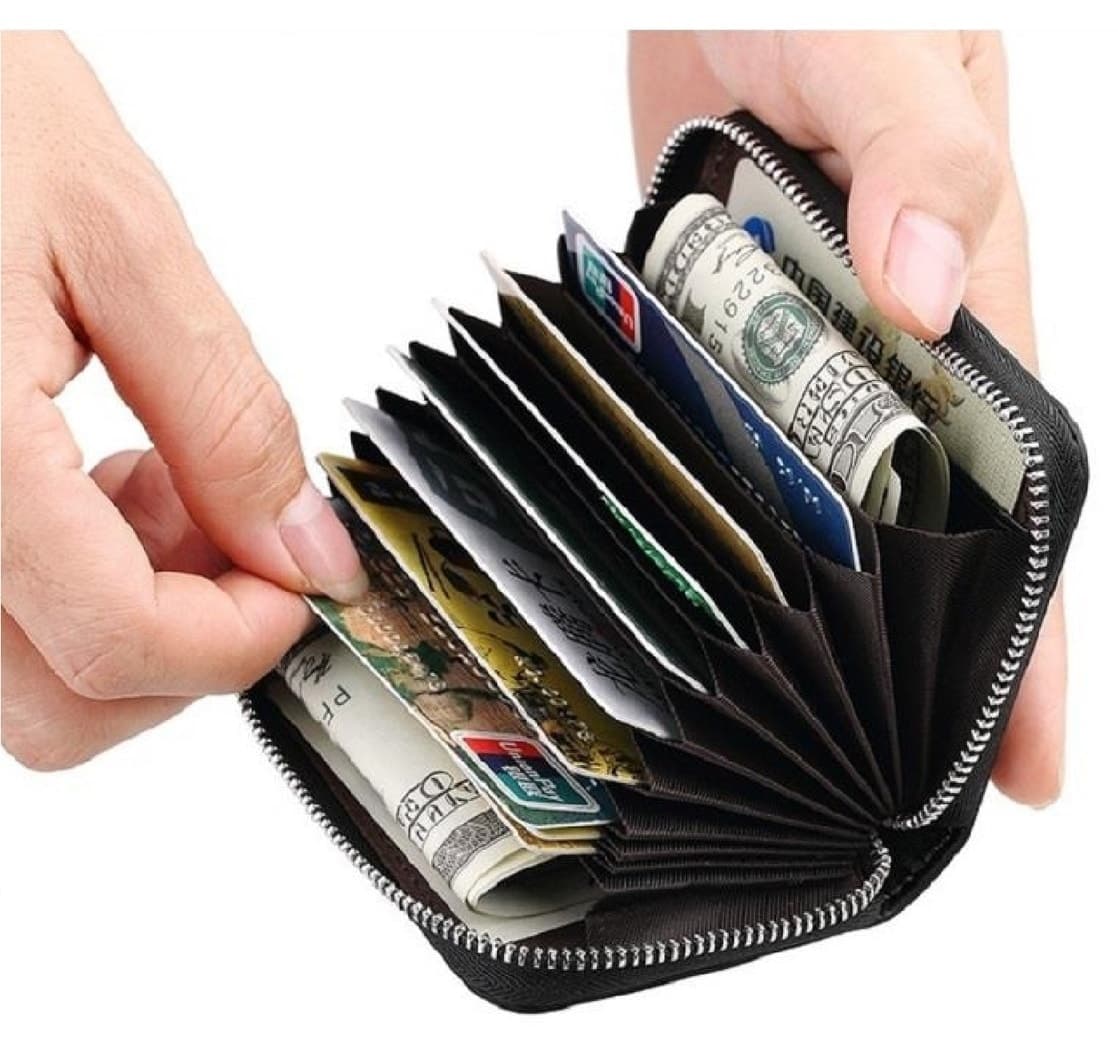 کیف پول و کارتخور مردانه SEPTWOLVES چرم طبیعی با زیپ فلزی مشکی کیف پول و کارتخور مردانه SEPTWOLVES چرم طبیعی با زیپ فلزی مشکی