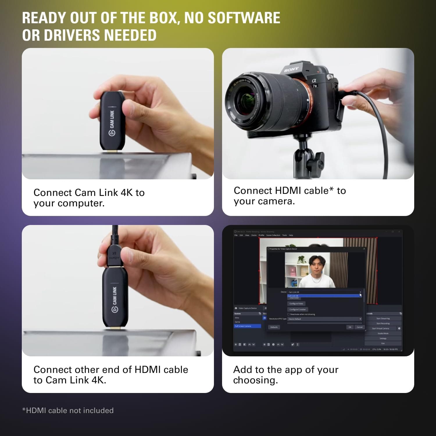 کارت کپچر خارجی Elgato Cam Link 4K با قابلیت وبکم 1080p60 کارت کپچر خارجی Elgato Cam Link 4K با قابلیت وبکم 1080p60