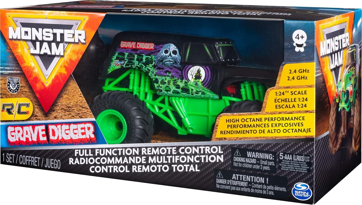 کامیون کنترلی Monster Jam Grave Digger با مقیاس 1:24 کامیون کنترلی Monster Jam Grave Digger با مقیاس 1:24