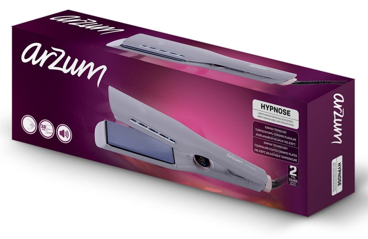 صافکننده مو Arzum صفحه پهن یونی بنفش مدل Hypnose Ionmax AR5111 صافکننده مو Arzum صفحه پهن یونی بنفش مدل Hypnose Ionmax AR5111