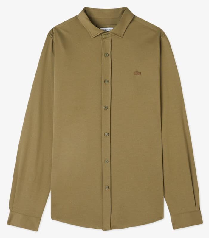 پیراهن مردانه Lacoste اسلیم فیت خاکی پیراهن مردانه Lacoste اسلیم فیت خاکی