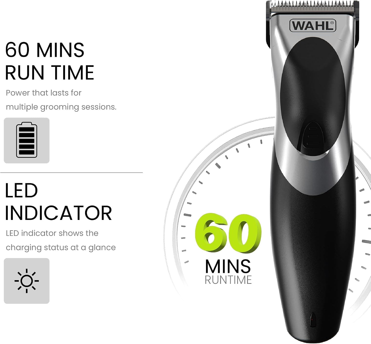 ماشین اصلاح موی سر مردانه Wahl Clip 'N Rinse شارژی و سیمی با سر قابل شستوشو مدل 9639-017 ماشین اصلاح موی سر مردانه Wahl Clip 'N Rinse شارژی و سیمی با سر قابل شستوشو مدل 9639-017