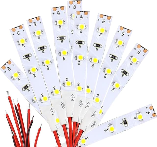 نوار LED ماکتسازی WANGCL 10PCS 3 LED 12V سفید گرم نوار LED ماکتسازی WANGCL 10PCS 3 LED 12V سفید گرم