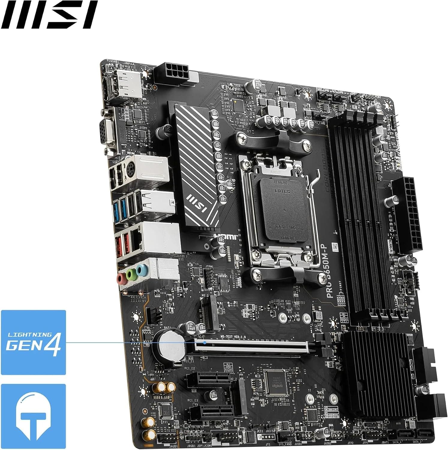 مادربرد MSI با سوکت AM5 و چیپست AMD B650 مدل B650M-P مشکی مادربرد MSI با سوکت AM5 و چیپست AMD B650 مدل B650M-P مشکی