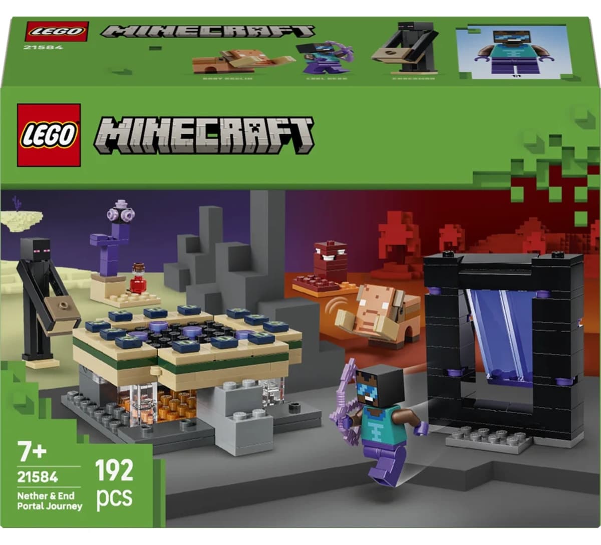 لگو Minecraft با موضوع سفر به Nether و End مدل 21584 لگو Minecraft با موضوع سفر به Nether و End مدل 21584
