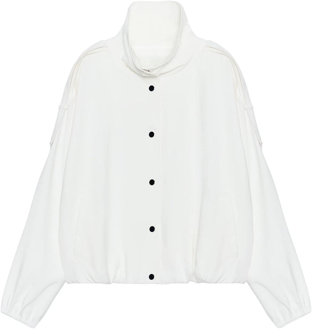ژاکت بامبر مردانه Zara یقه ایستاده رنگ آفوایت سایز XS ژاکت بامبر مردانه Zara یقه ایستاده رنگ آفوایت سایز XS