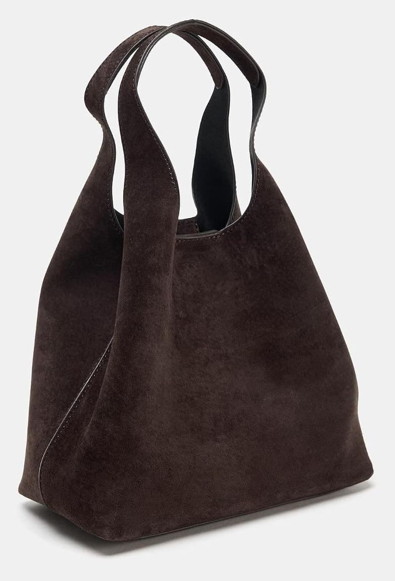 کیف زنانه Zara چرمی Mini Tote قهوهای تیره سایز استاندارد کیف زنانه Zara چرمی Mini Tote قهوهای تیره سایز استاندارد