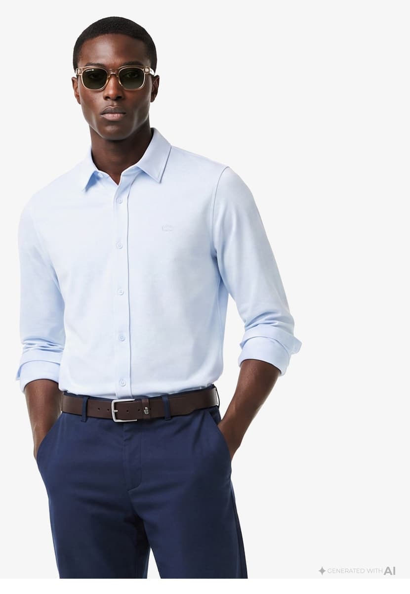 پیراهن مردانه Lacoste فیت اسلیم آبی روشن پیراهن مردانه Lacoste فیت اسلیم آبی روشن
