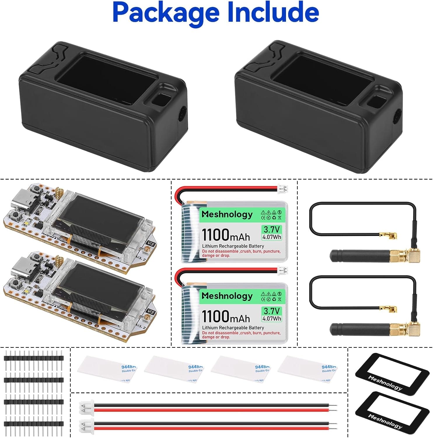 برد ESP32 LoRa V3 Meshnology با باتری 1100mAh مدل N30 مشکی برد ESP32 LoRa V3 Meshnology با باتری 1100mAh مدل N30 مشکی